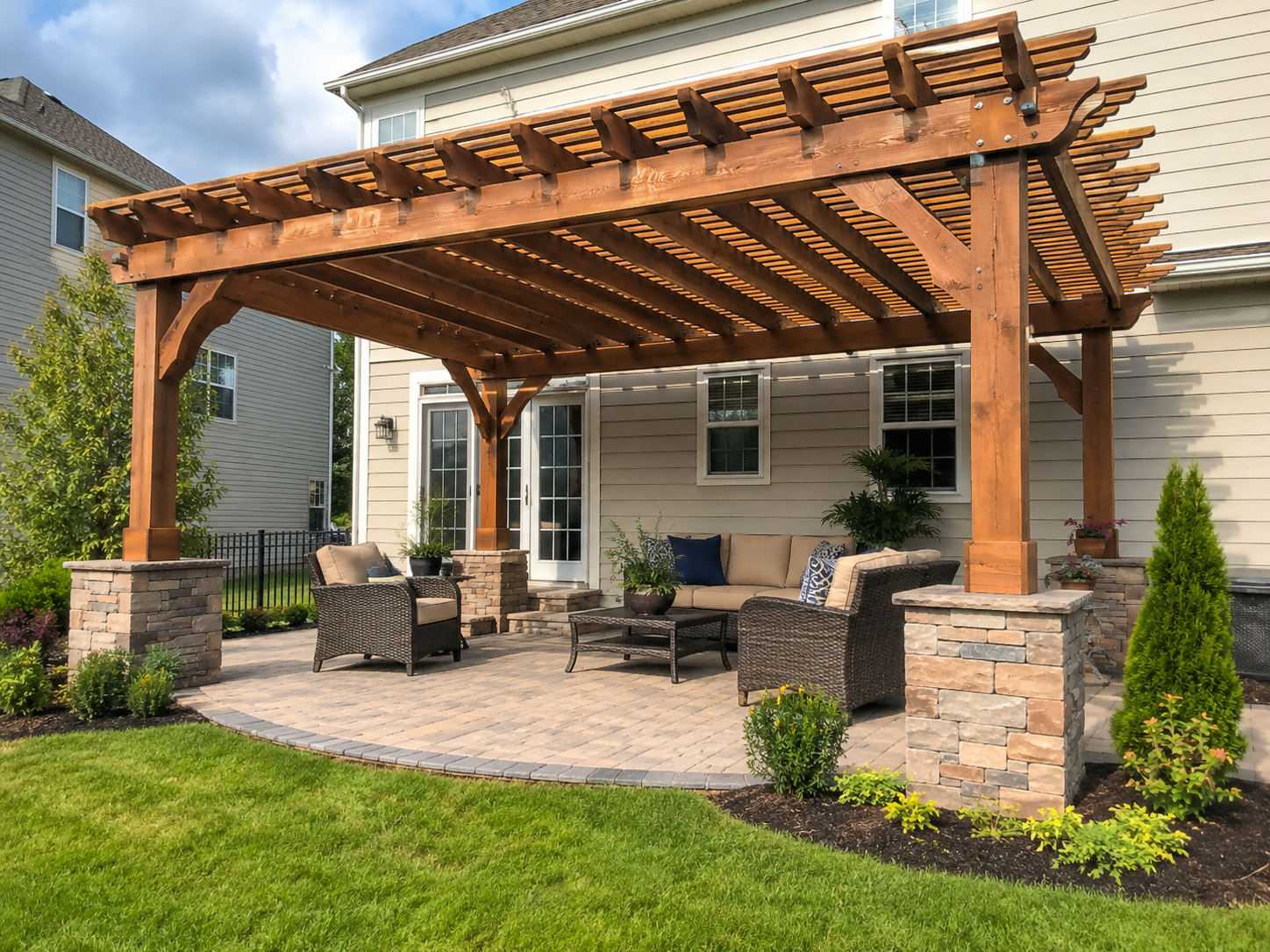 Classic backyard pergola