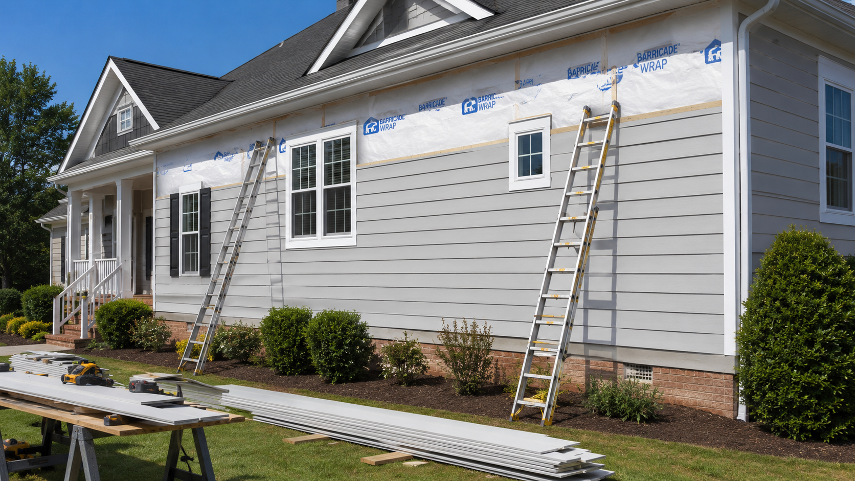 Siding installation setup